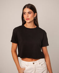 Camiseta Crop Corazon Abierto Atras