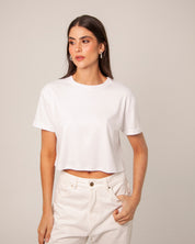 Camiseta Crop Corazon Abierto Atras