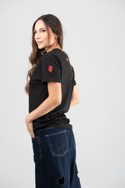 Camiseta Double Hearts Negro
