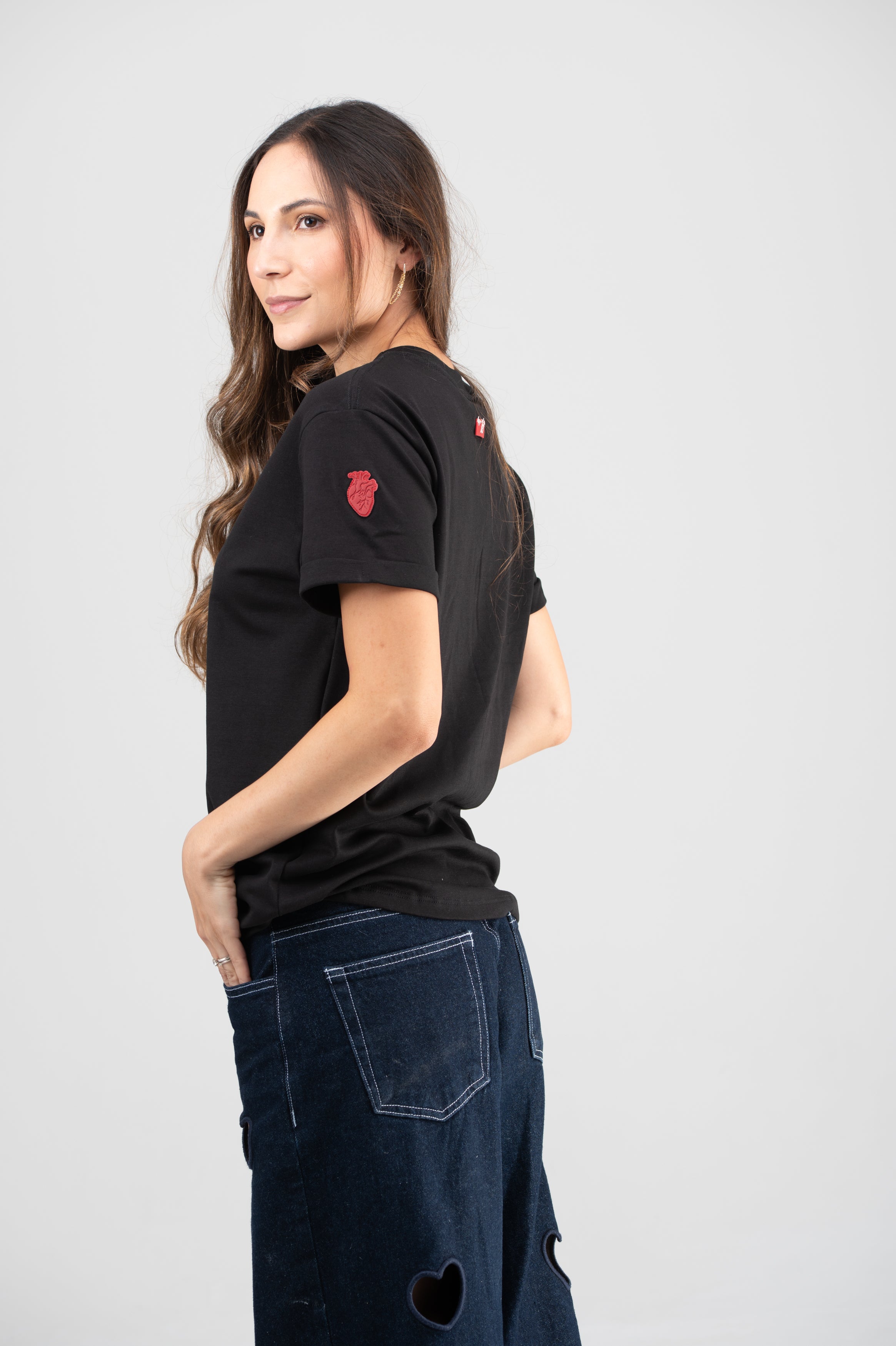 Camiseta Double Hearts Negro