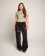 Camiseta Corazón Bordado Verde