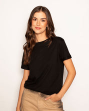 Camiseta Corazón Bordado Negro