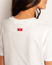 Camiseta Vira Corazones Brillantes Blanco