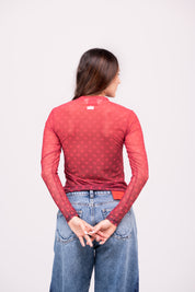 Mesh Corazones Rojo