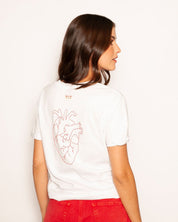 Camiseta Corazón Bordado Blanco