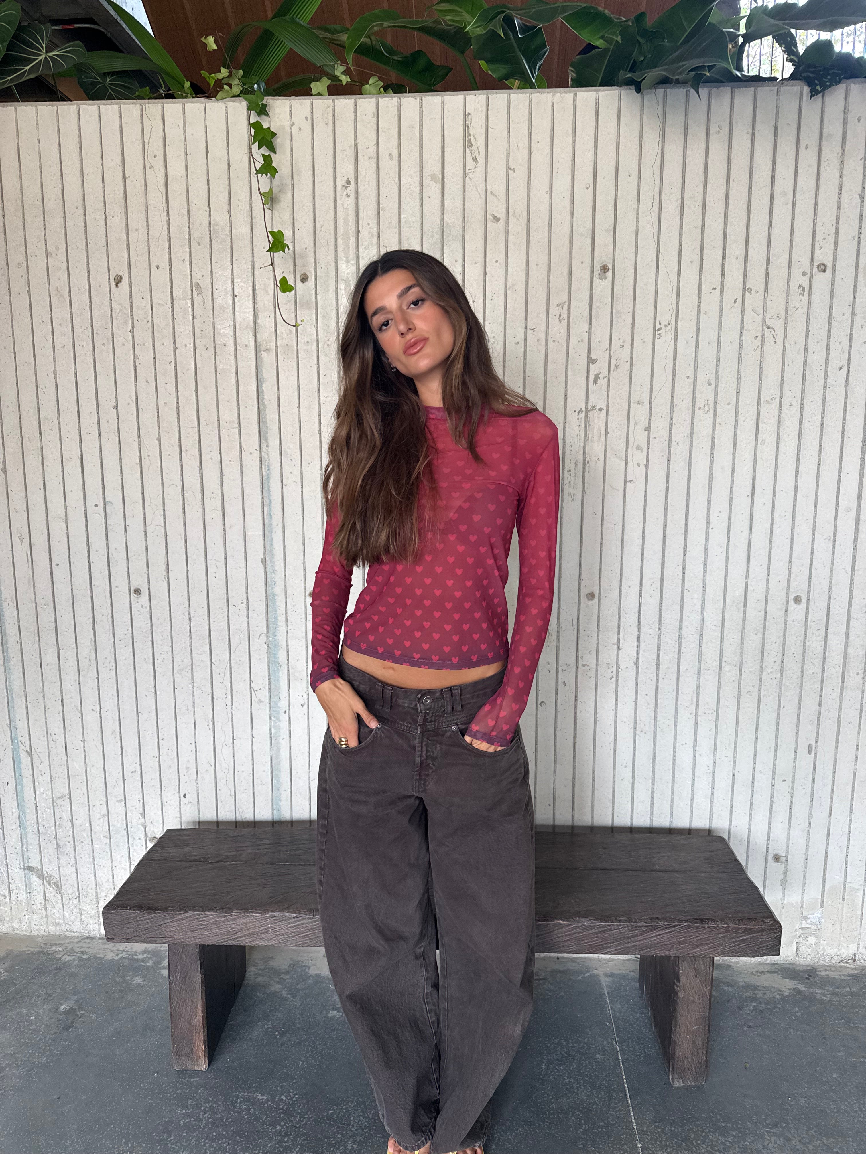 Mesh Corazones Rojo