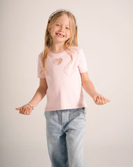 Camiseta open matching girl rosada
