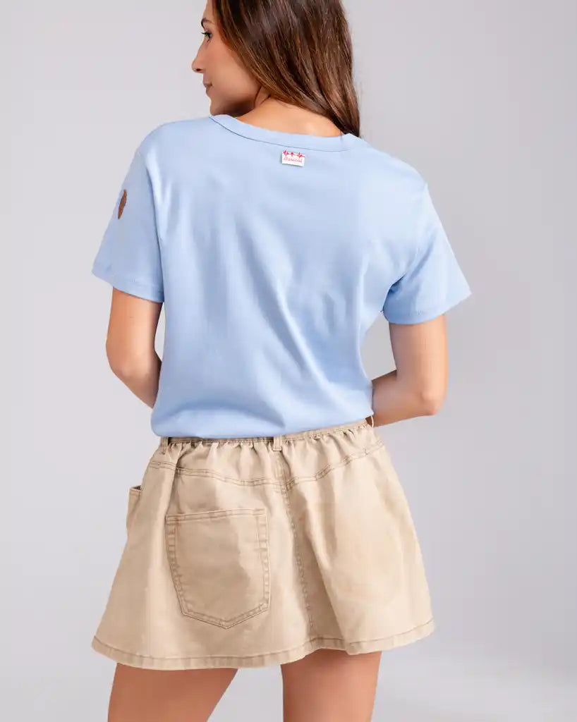 Camiseta Basical Algodón Pesado Azul