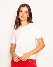 Camiseta Corazón Bordado Blanco