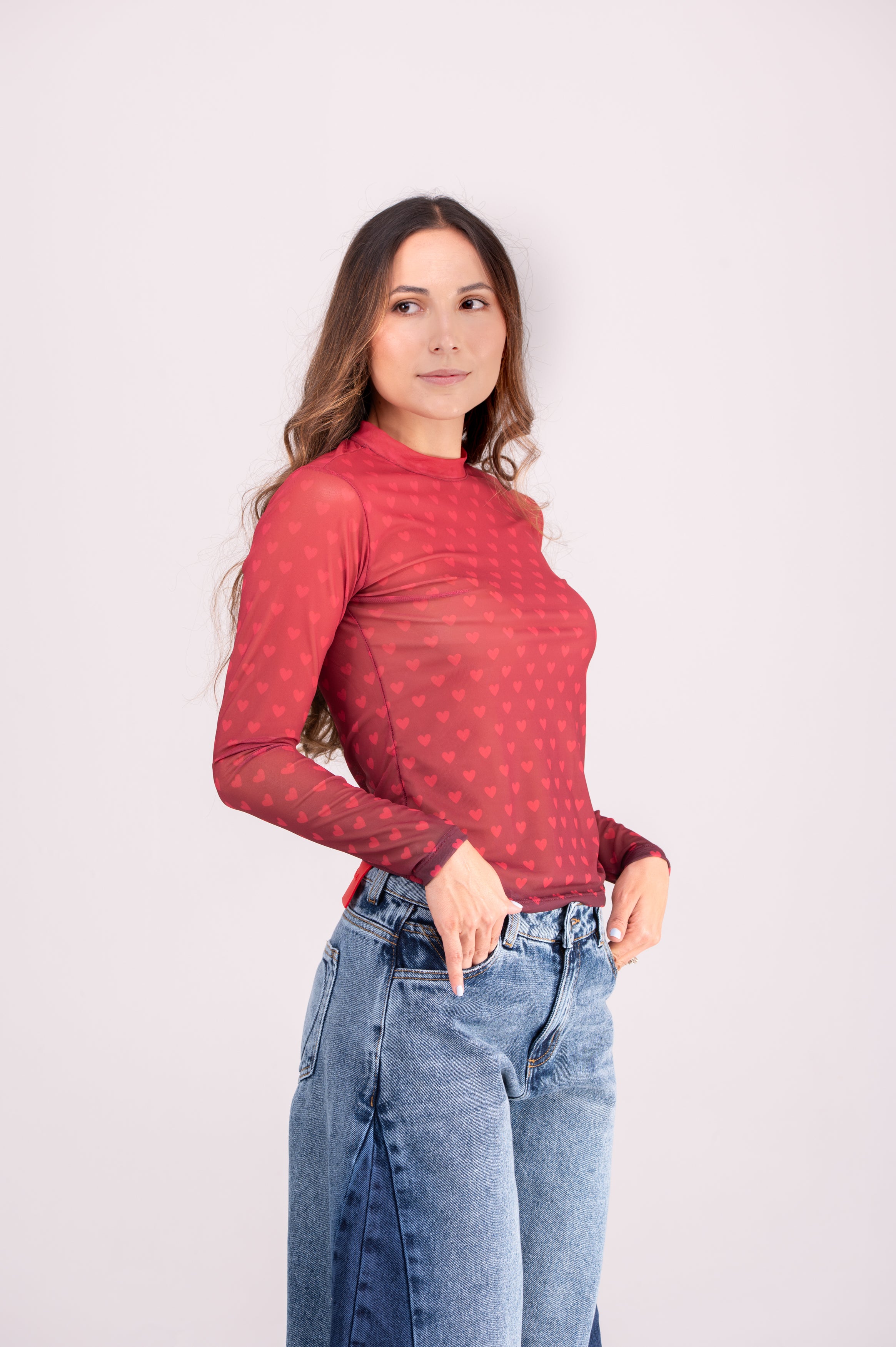Mesh Corazones Rojo