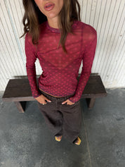 Mesh Corazones Rojo