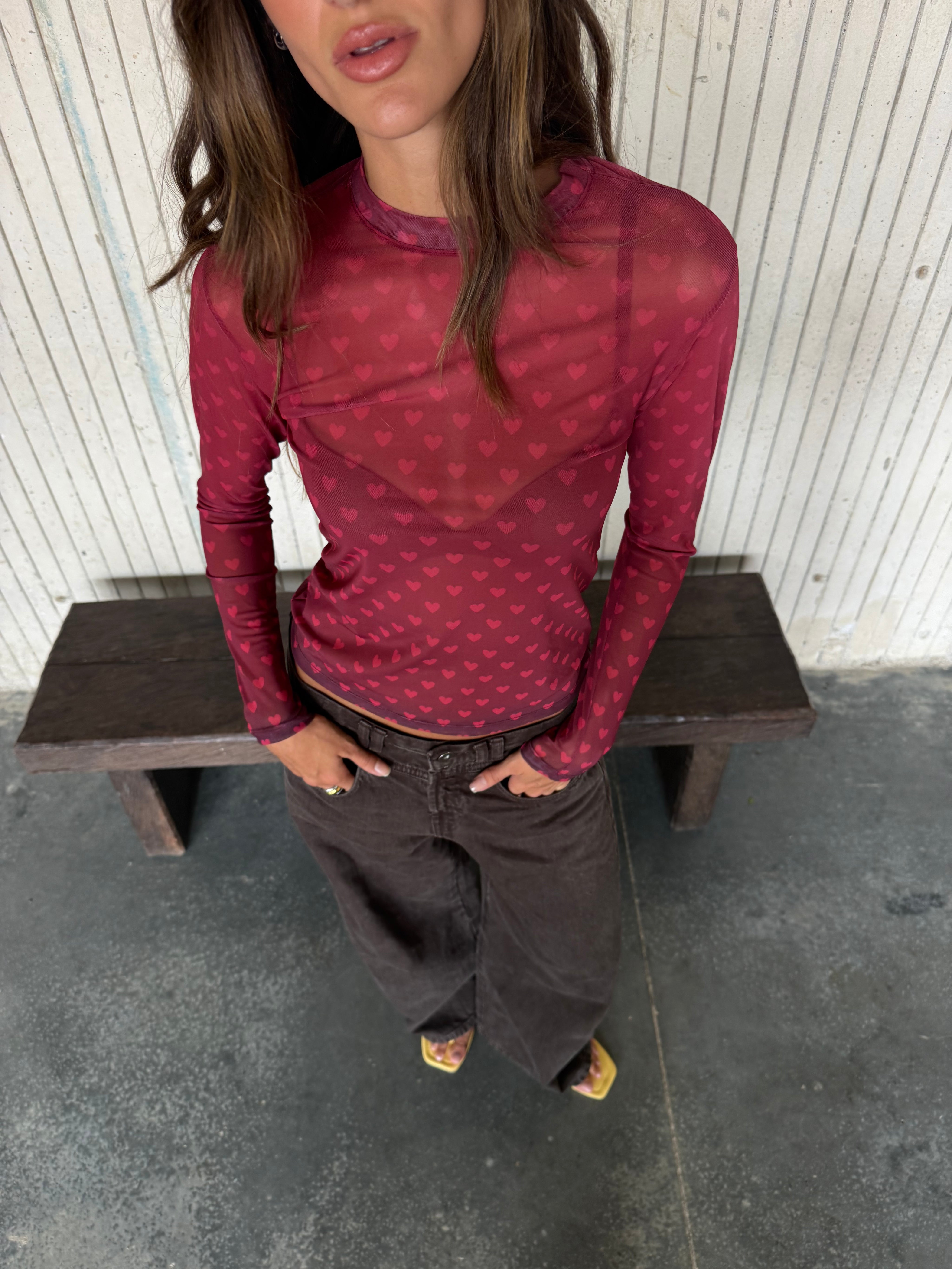 Mesh Corazones Rojo