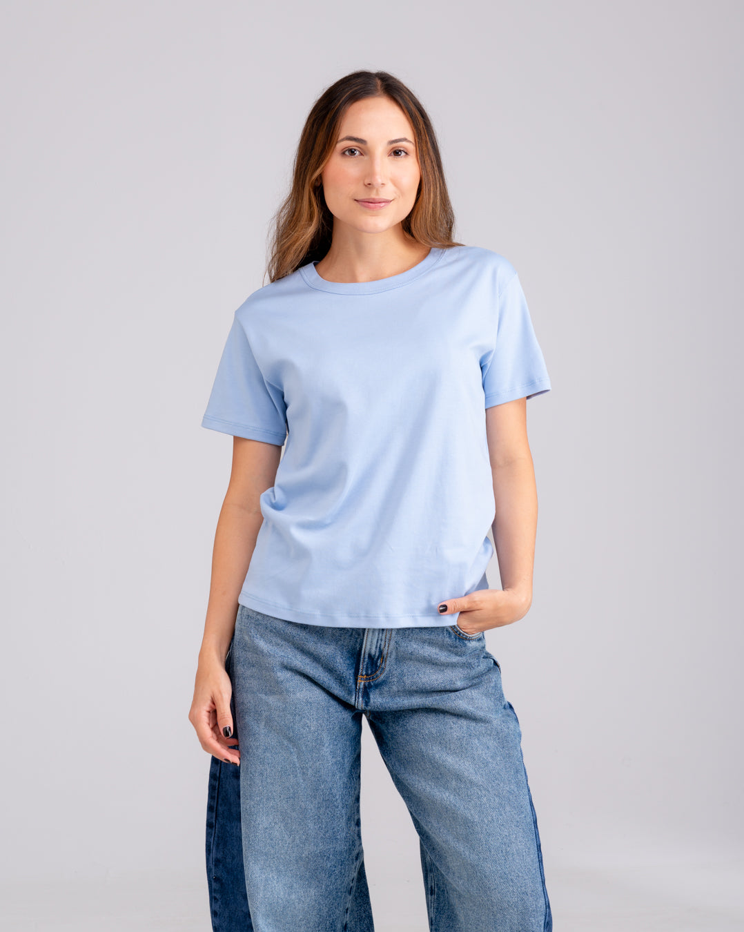 Camiseta Basical Algodón Pesado Azul