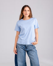 Camiseta Basical Algodón Pesado Azul