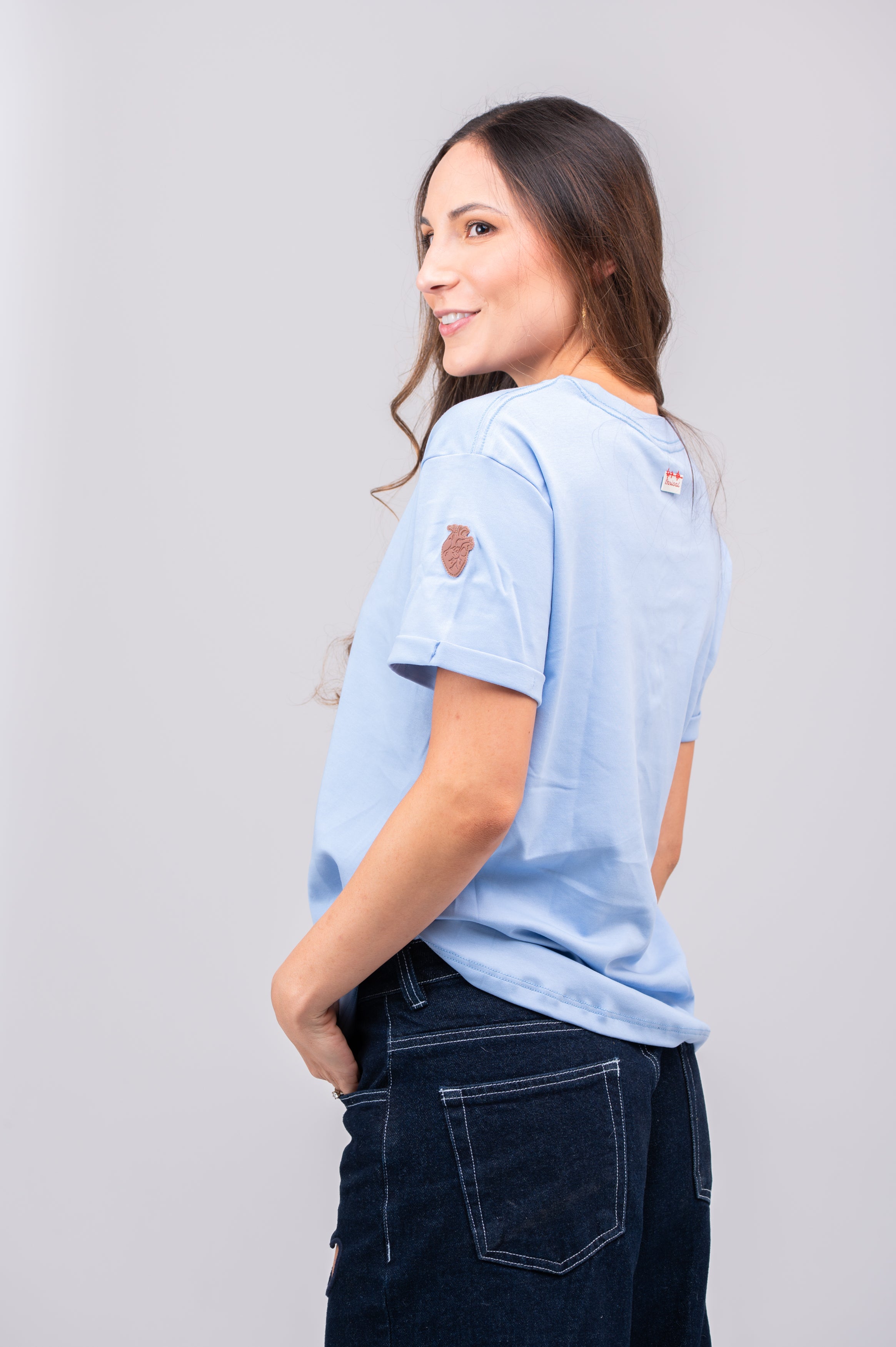 Camiseta Open Heart Special Edition Baby Blue/Café