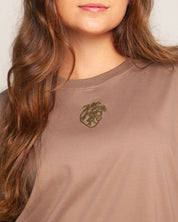 Camiseta Corte Oversized Cafe