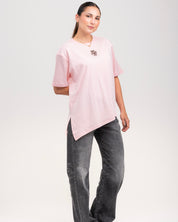 Camiseta Corte Oversized Rosada