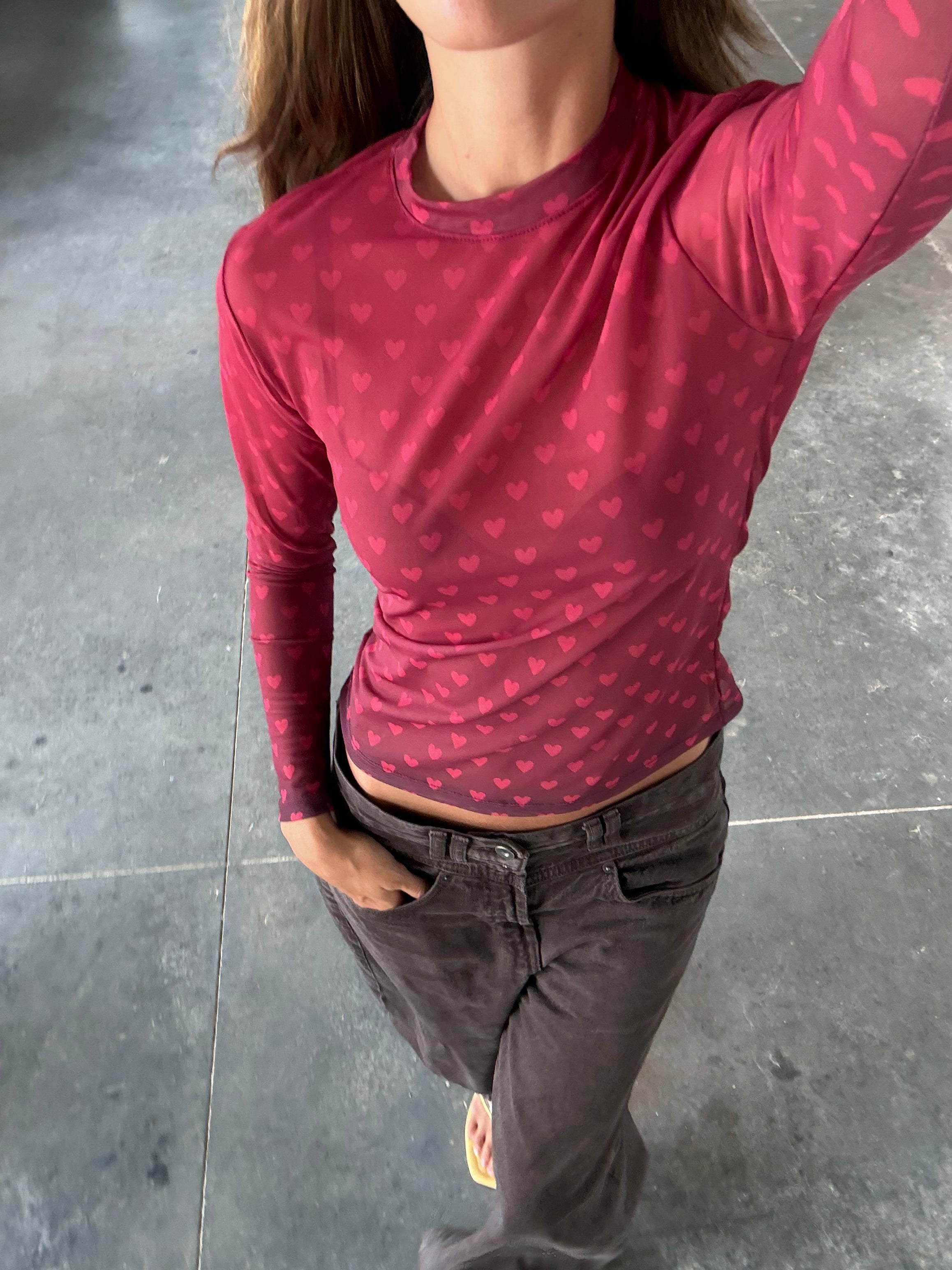 Mesh Corazones Rojo