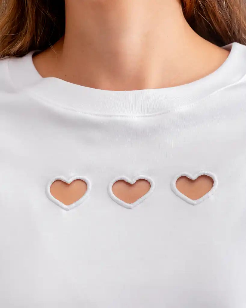Camiseta Tres Corazones Blanca