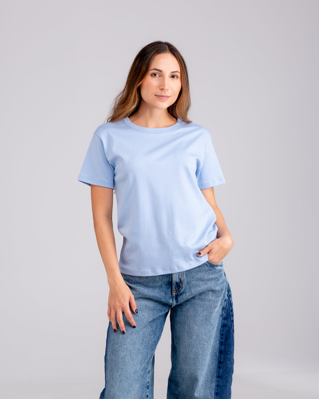 Camiseta Basical Algodón Pesado Azul