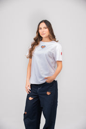 Camiseta open heart blanco