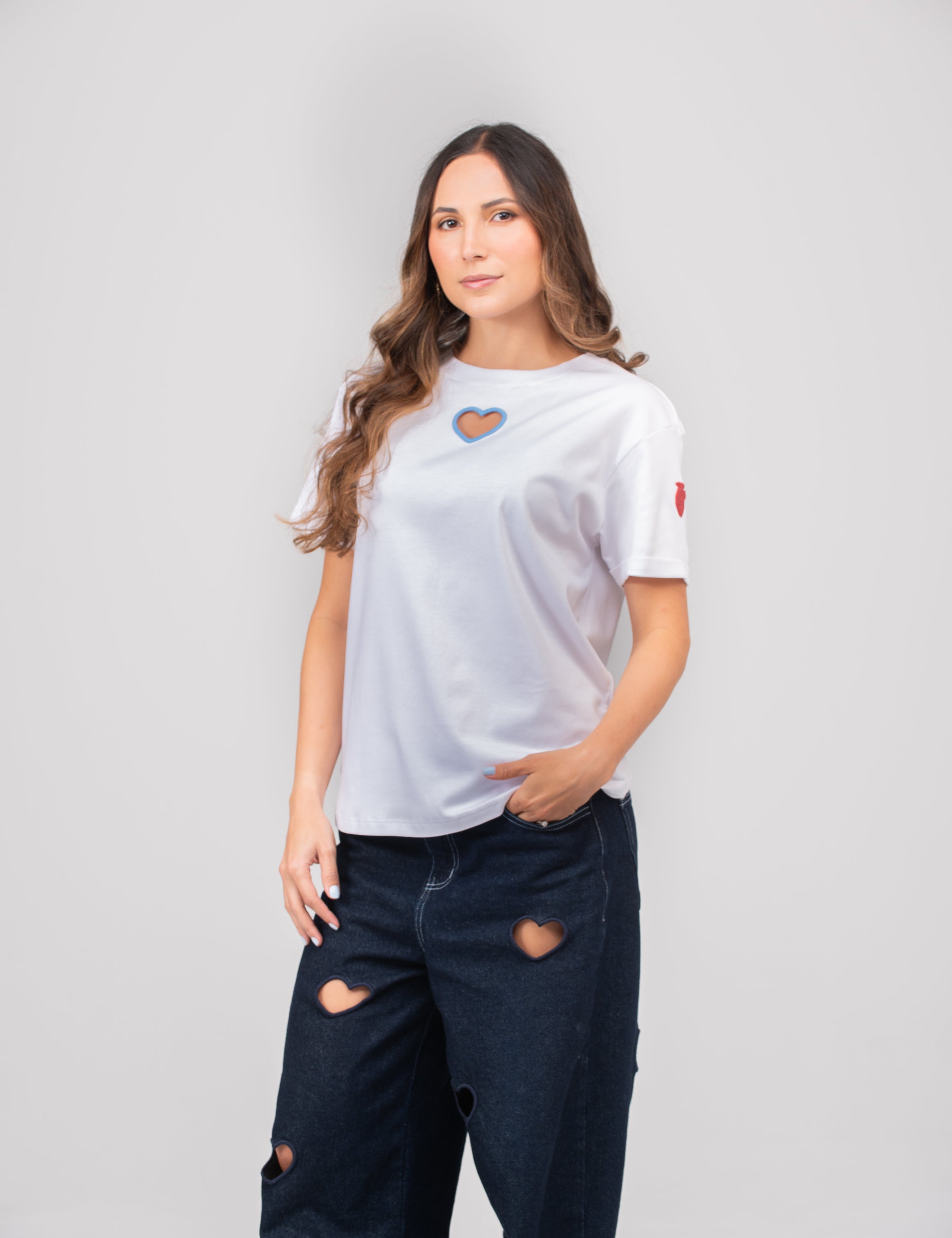 Camiseta open heart blanco