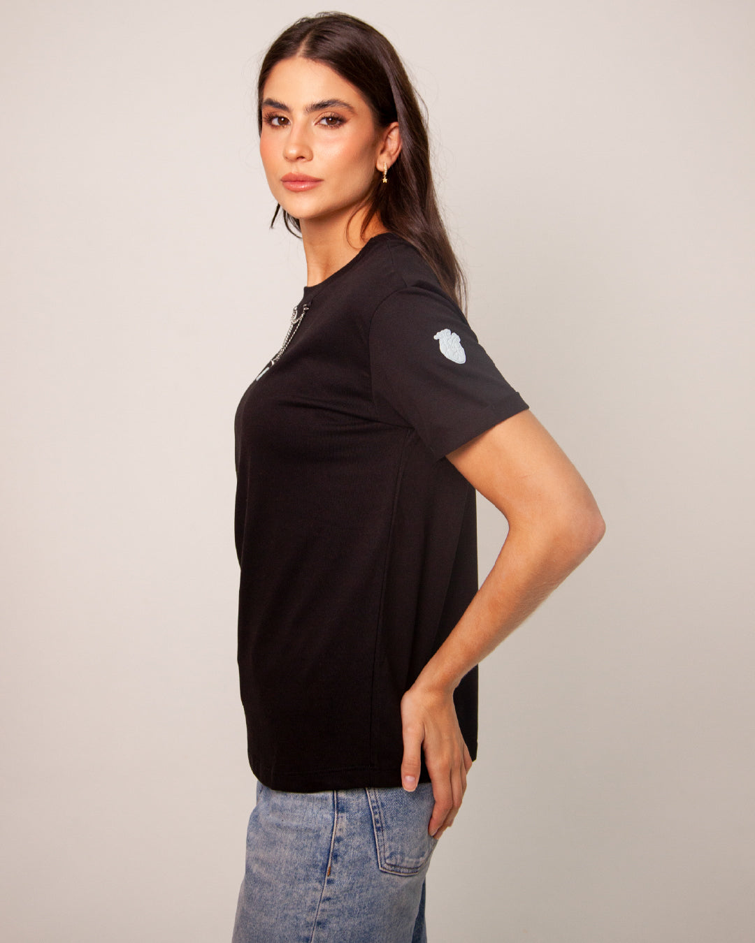 Camiseta charms cloc negro