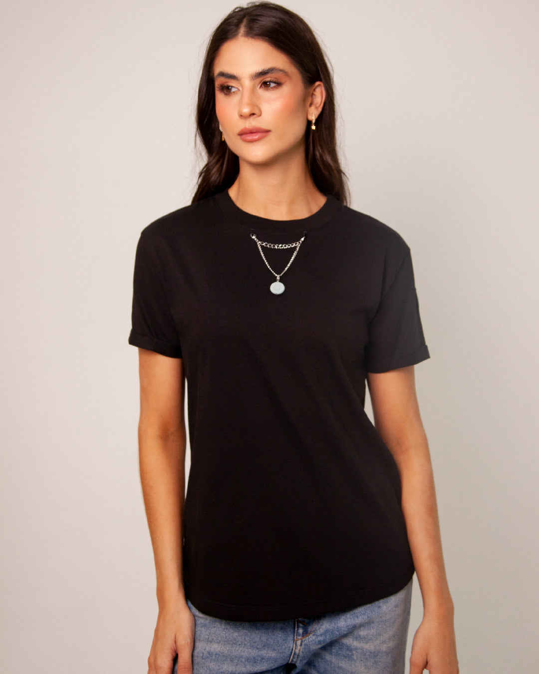 Camiseta charms cloc negro