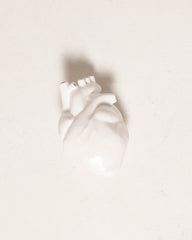 Corazon anatomico en ceramica blanco small