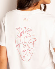 Camiseta Corazón Bordado Blanco
