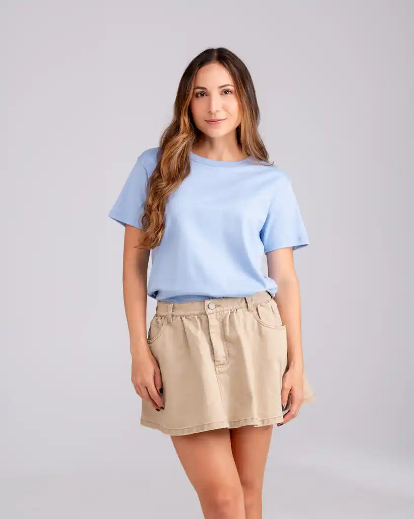 Camiseta Basical Algodón Pesado Azul