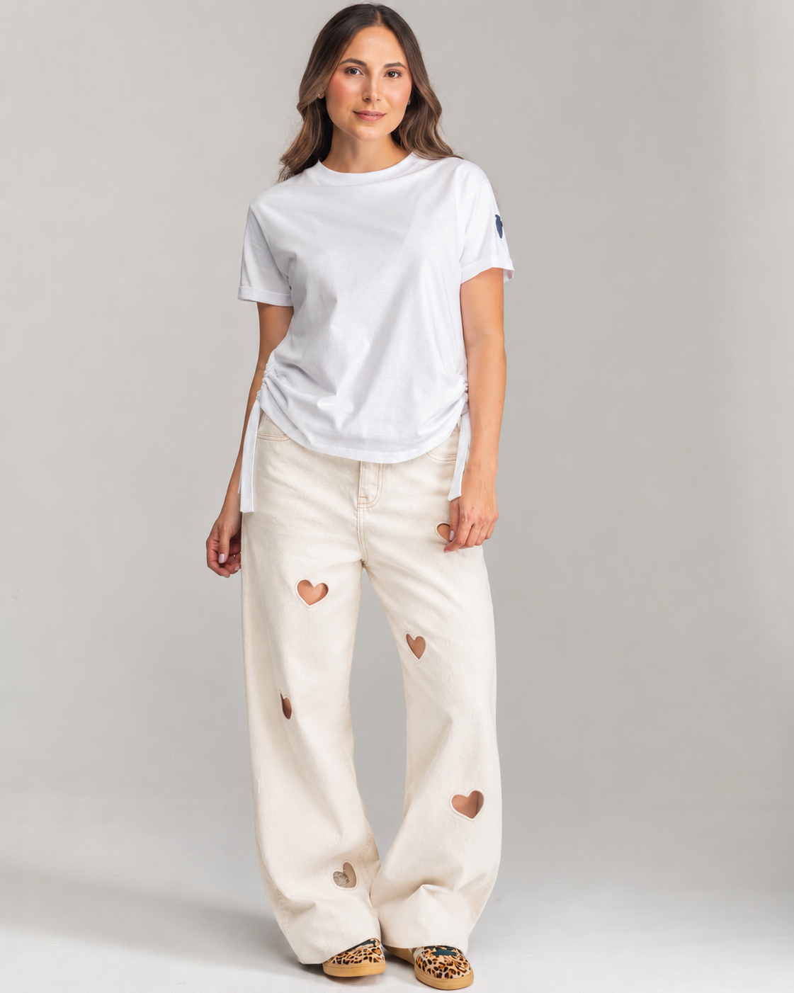 Jean All Hearts Blanco