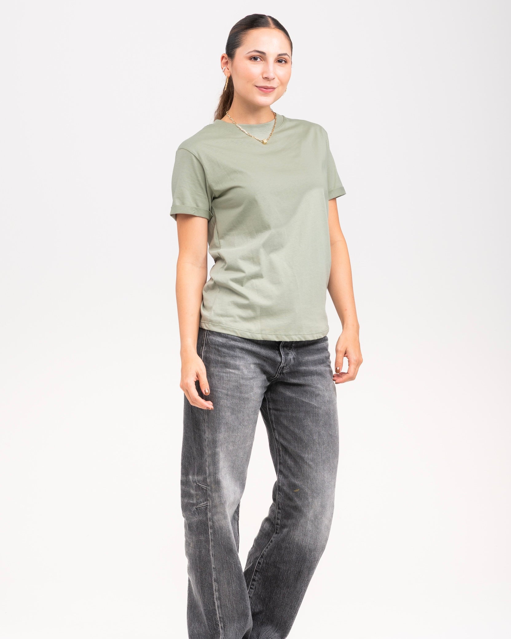 Camiseta Corazón Bordado Verde